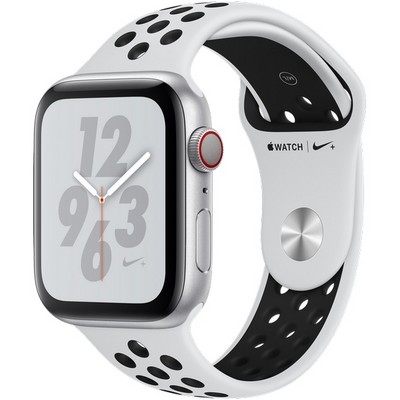 Apple Watch Series 4 44mm Silver Aluminum Case with Pure Platinum Nike Sport Band LTE - фото 7314