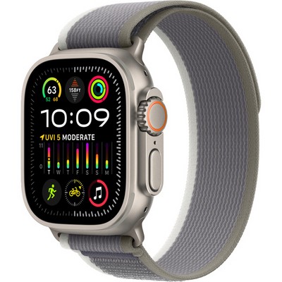 Apple Watch Ultra 2 GPS + Cellular 49mm S-M/М-L Trail Loop Green/Gray (зелёный/серый) - фото 57023