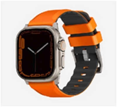 Ремешок силиконовый Uniq LINUS AIROSOFT SILICONE для Apple Watch 49/45/44/42, цвет оранжевый (VOLT ORANGE) - фото 57071