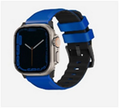 Ремешок силиконовый Uniq LINUS AIROSOFT SILICONE для Apple Watch 49/45/44/42, цвет синий (RACING BLUE) - фото 57072
