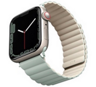 Ремешок силиконовый Uniq REVIX для Apple Watch 41/40/38, цвет шалфей/бежевый (SAGE/BEIGE) - фото 57091