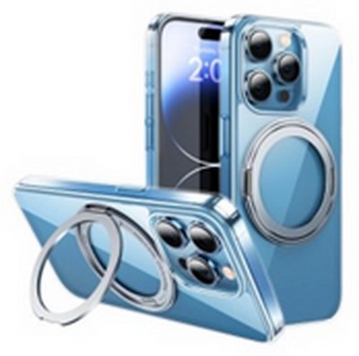 Чехол пластиковый Hoco AS1 Rotating magnetic case для iPhone 15 Plus (6.7") с магнитным кольцом 2.0mm Прозрачный - фото 57519