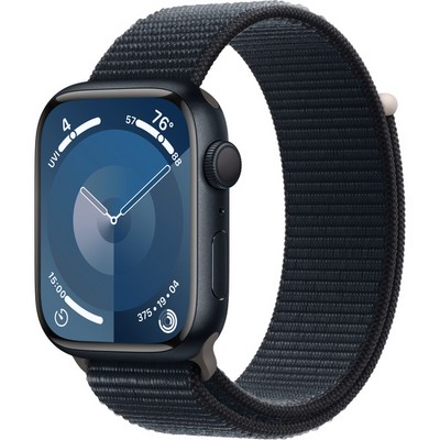 Apple Watch Series 9 GPS 45mm Midnight Aluminium Sport Loop (тёмная ночь) - фото 57293