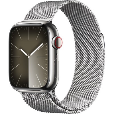 Apple Watch Series 9 GPS + Cellular 41mm Silver Stainless Steel Milanese Loop (серебро) - фото 57305
