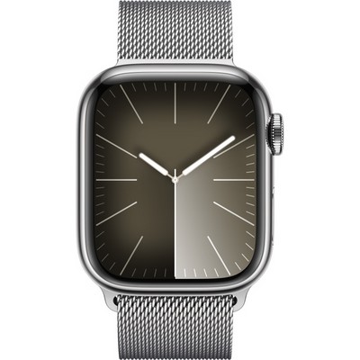 Apple Watch Series 9 GPS + Cellular 41mm Silver Stainless Steel Milanese Loop (серебро) - фото 57306