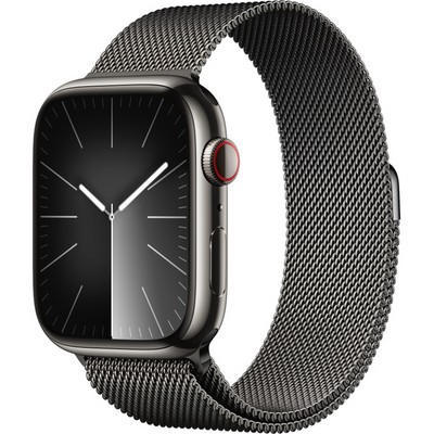 Apple Watch Series 9 GPS + Cellular 45mm Graphite Stainless Steel Milanese Loop (графит) - фото 57317