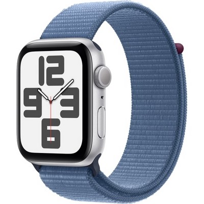 Apple Watch SE 2023 GPS 44mm Silver Aluminium Sport Loop (серебристый/синий) - фото 57386