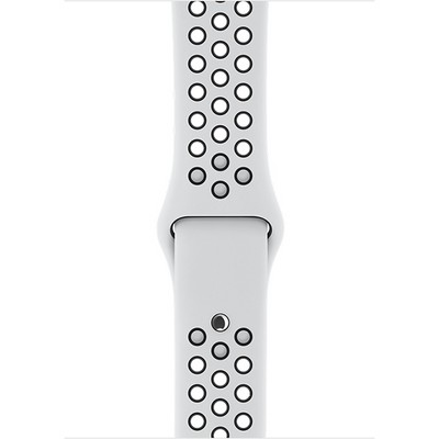 Часы Apple Watch Series 3 38mm Aluminum Case with Nike Sport Band (серебристый/чистая платина/черный) - фото 7451