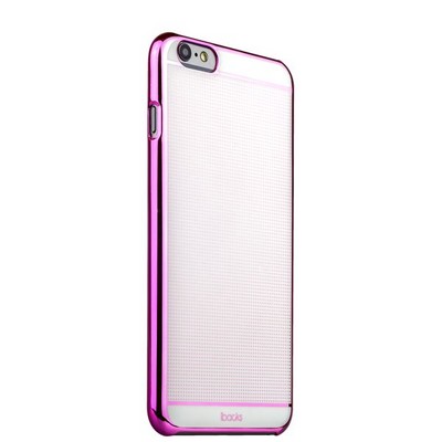 Накладка пластиковая ультра-тонкая iBacks iFling Colorful Electroplating PC для iPhone 6s Plus (5.5) - (ip60206) Pink/ White - фото 55382