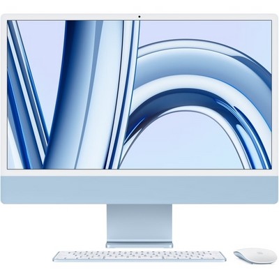 Apple iMac 24" Retina 4,5K 2023 MQRC3 (Apple M3, 8-Core GPU, 8 Гб, 256 Гб SSD, синий) - фото 57949
