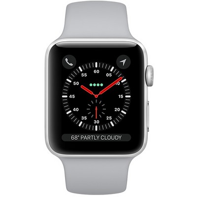 Умные часы Apple Watch Series 3 Cellular 42mm Silver Aluminum Case with Fog Sport Band MQK12 (Серебристый/Дымчатый) - фото 7491