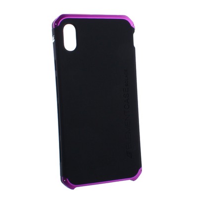 Чехол-накладка противоударный (AL&Pl) для Apple iPhone XS Max (6.5") Solace Черный (фиолетовый ободок) - фото 14358