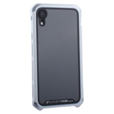 Чехол-накладка противоударный (AL&Glass) для Apple iPhone XR (6.1") G-Solace серебристо-белый ободок - фото 14382