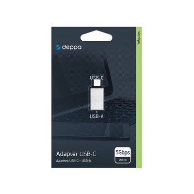 Адаптер Deppa Converter USB-A/ Type-C D-73131 Графитовый - фото 58021
