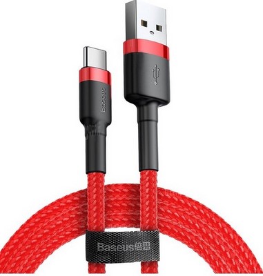 Дата-кабель USB Baseus Cafule cable for Type-C (CATKLF-B09) (1.0 м) Красный - фото 58027