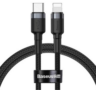 Дата-кабель Baseus Cafule Series Data Cable Type-C to Lightning 18W (CATLKLF-G1) 1.0 м Черный - фото 58030