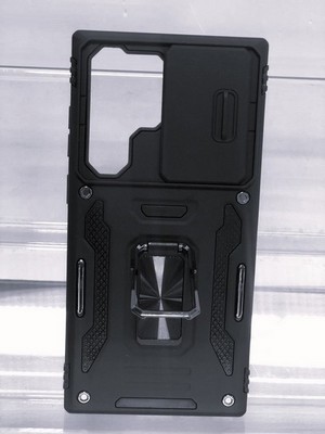 Чехол пластиковый с кольцом для Samsung S23 Ultra черный - фото 58417