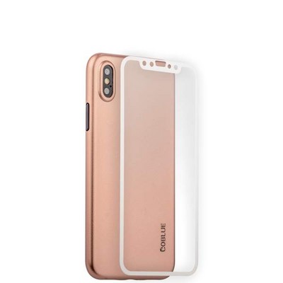 Чехол-накладка супертонкая Coblue Slim Series PP Case & Glass (2в1) для iPhone XS/ X (5.8") Розовый - фото 55472