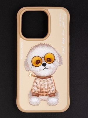 Чехол силиконовый Nimmy Friends Cool glasses series/ Little rich women для iPhone 15 (6.1") Желтый - фото 59808