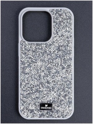 Чехол-накладка силиконовая со стразами SW Crystalline для iPhone 15 Pro Max (6.5") Серебро - фото 59814