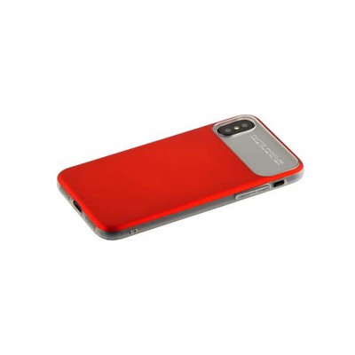 Накладка Baseus WIAPIPHX-QF09 силиконовая Slim Lotus Case для iPhone XS/ X (5.8") Матовая с пластиковой красной вставкой - фото 55511