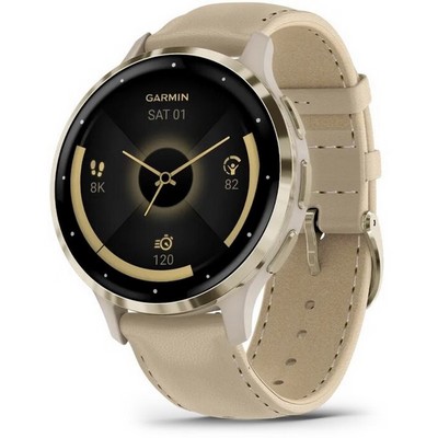 Garmin Venu 3S Soft Gold French Gray Leather (010-02785-55) - фото 61489