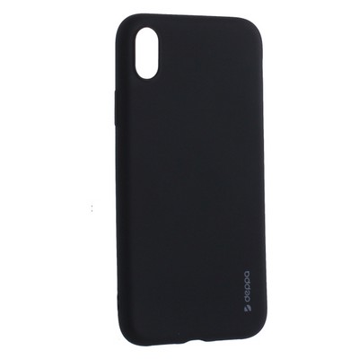 Чехол-накладка Deppa Case Silk TPU Soft touch D-89044 для iPhone XR (6.1") 1мм Черный металик - фото 15956