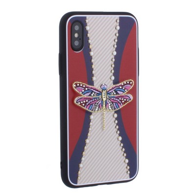 Накладка силиконовая TOTU Dancing Dragonfly Series -020 для iPhone XS/ X (5.8") Стрекоза Purple - фото 55582