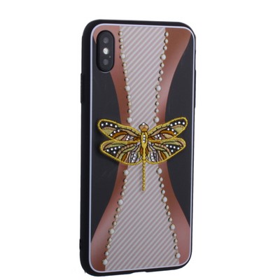 Накладка силиконовая TOTU Dancing Dragonfly Series -020 для iPhone XS Max (6.5") Стрекоза Gold - фото 16032