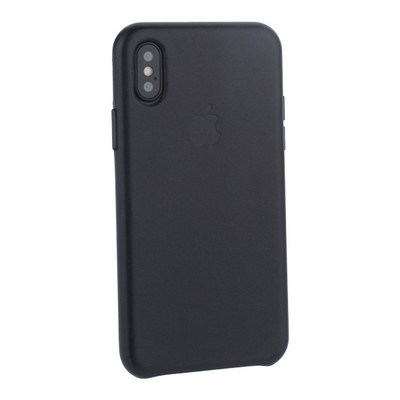 Чехол-накладка кожаная Leather Case для iPhone XS/ X (5.8") Black Черный - фото 16096