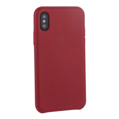 Чехол-накладка кожаная Leather Case для iPhone XS/ X (5.8") Red Красный - фото 16097