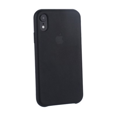 Чехол-накладка кожаная Leather Case для iPhone XR (6.1") Black Черный - фото 16101