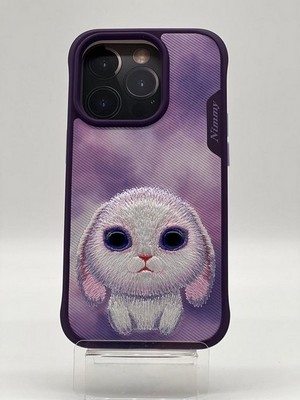 Чехол силиконовый Nimmy Friends Big Eyes series/ Rabbit для iPhone 15 Pro Max (6.7") Фиолетовый - фото 63335