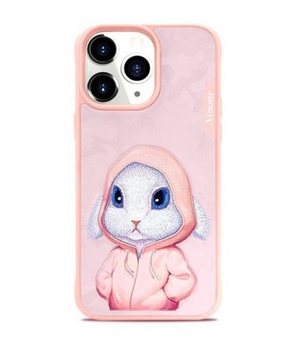 Чехол силиконовый Nimmy Friends Fashion Pet/ Rabbit для iPhone 15 Pro Max (6.7") Розовый - фото 63336