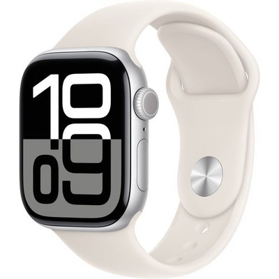 Apple Watch Series 10 GPS 42mm Silver Aluminum S/M/L Starlight Sport Band - фото 63344