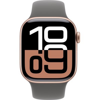 Apple Watch Series 10 GPS 42mm Rose Gold Aluminum S/M/L Stone Gray Sport Band - фото 63354