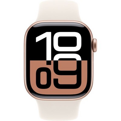 Apple Watch Series 10 GPS 42mm Rose Gold Aluminum S/M/L Starlight Sport Band - фото 63357