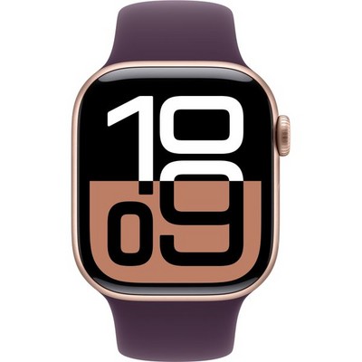 Apple Watch Series 10 GPS 42mm Rose Gold Aluminum S/M/L Plum Sport Band - фото 63363