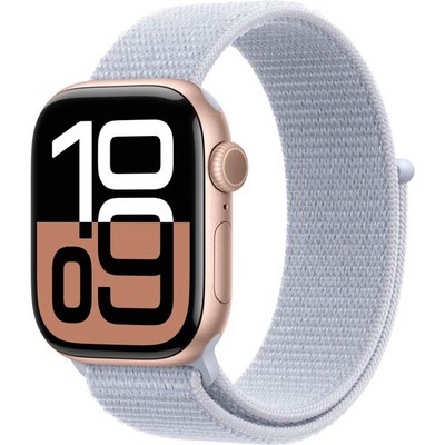 Apple Watch Series 10 GPS 42mm Rose Gold Aluminum  Blue Cloud Sport Loop - фото 63382