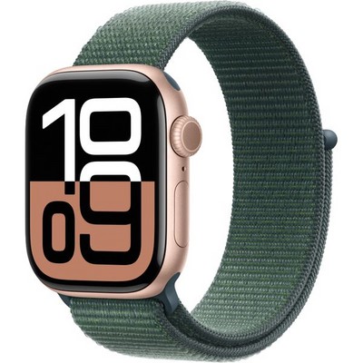 Apple Watch Series 10 GPS 42mm Rose Gold Aluminum  Lake Green Sport Loop - фото 63384