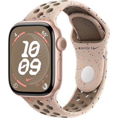 Apple Watch Series 10 GPS 42mm Rose Gold Aluminum S/M/L Desert Stone Nike Sport Band - фото 63395