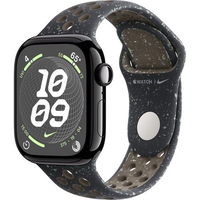 Apple Watch Series 10 GPS 42mm Jet Black Aluminum S/M/L Midnight Sky Nike Sport Band - фото 63398