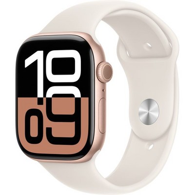 Apple Watch Series 10 GPS 46mm Rose Gold Aluminum S/M/L Starlight Sport Band - фото 63416