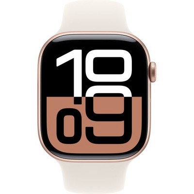Apple Watch Series 10 GPS 46mm Rose Gold Aluminum S/M/L Starlight Sport Band - фото 63417