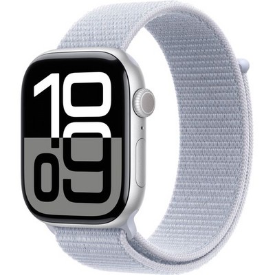 Apple Watch Series 10 GPS 46mm Silver Aluminum Blue Cloud Sport Loop - фото 63431