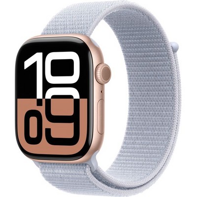 Apple Watch Series 10 GPS 46mm Rose Gold Aluminum  Blue Cloud Sport Loop - фото 63440