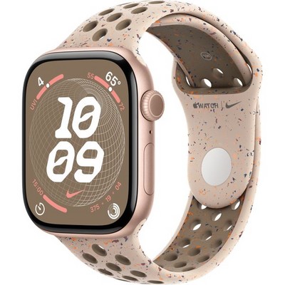 Apple Watch Series 10 GPS 46mm Rose Gold Aluminum S/M/L Desert Stone Nike Sport Band - фото 63455