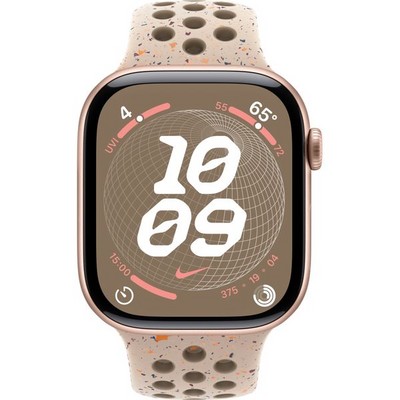 Apple Watch Series 10 GPS 46mm Rose Gold Aluminum S/M/L Desert Stone Nike Sport Band - фото 63456