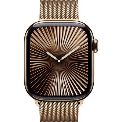 Apple Watch Series 10 GPS + Cellular 42mm Gold Titanium Milanese Loop - фото 63465
