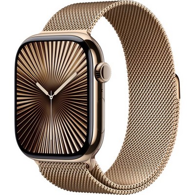 Apple Watch Series 10 GPS + Cellular 46mm Gold Titanium Milanese Loop - фото 63482